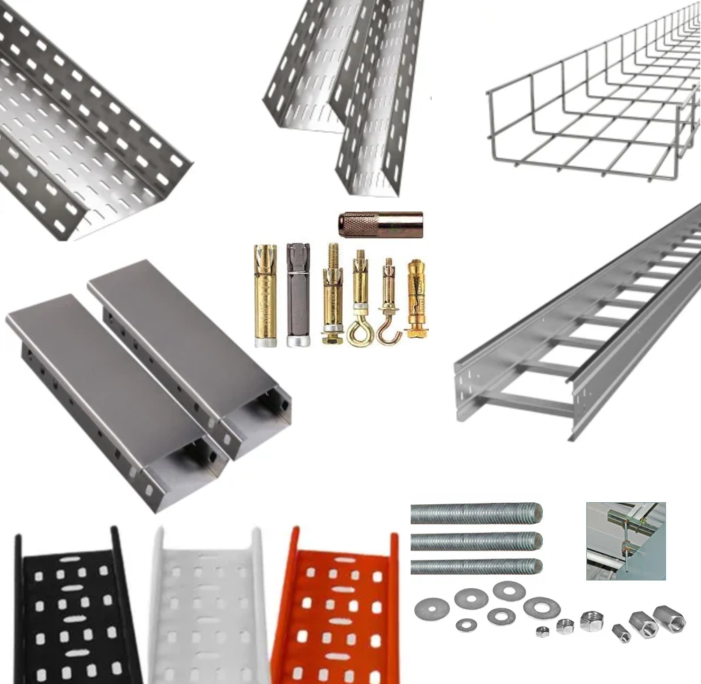 Cable trays are mechanical support systems that provide a rigid structural system for electrical cables, raceways, and insulated conductors used for electric power distribution, control, signal instrumentation, and communication. Types of Cable Trays: Ladder-type, Perforated type, Solid bottom type, Wire mesh and Channel type.